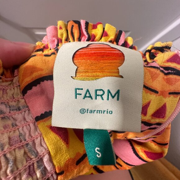 FARM RIO Anthropologie Banana Floral Pink Linen Jumpsuit - Picture 2 of 5